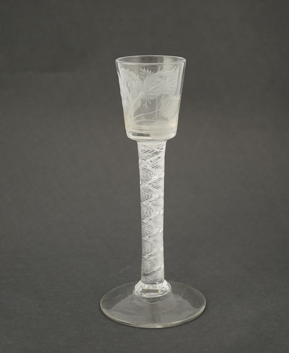A Jacobite cordial glass, c.1750